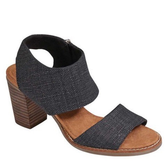 Toms Shoes - TOMS Majorca Denim Cut-Out Sandal Heels-Size 8.5